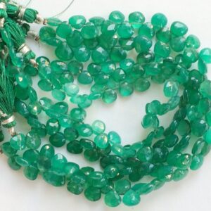 7mm Green Onyx Faceted Heart Briolettes, Green Onyx Faceted Heart Beads, Emerald Green Onyx Heart Beads For Jewelry (4in To 8in Options) 7mm Green Onyx Faceted Heart Briolettes, Green Onyx Faceted Heart Beads, Emerald Green Onyx Heart Beads For Jewelry (4in To 8in Options)