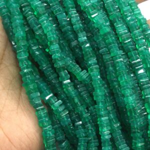 Green Onyx Heishi Beads: 5-5.5mm AAA Gemstone Strand