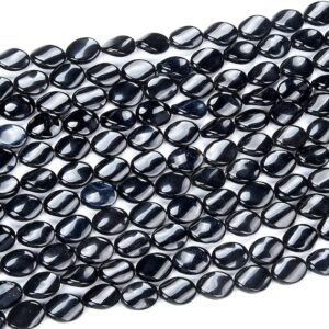Natural Black Onyx Gemstone 16X12MM Twist Oval Loose Beads BULK LOT 1,2,6,12 and 50 (D425)