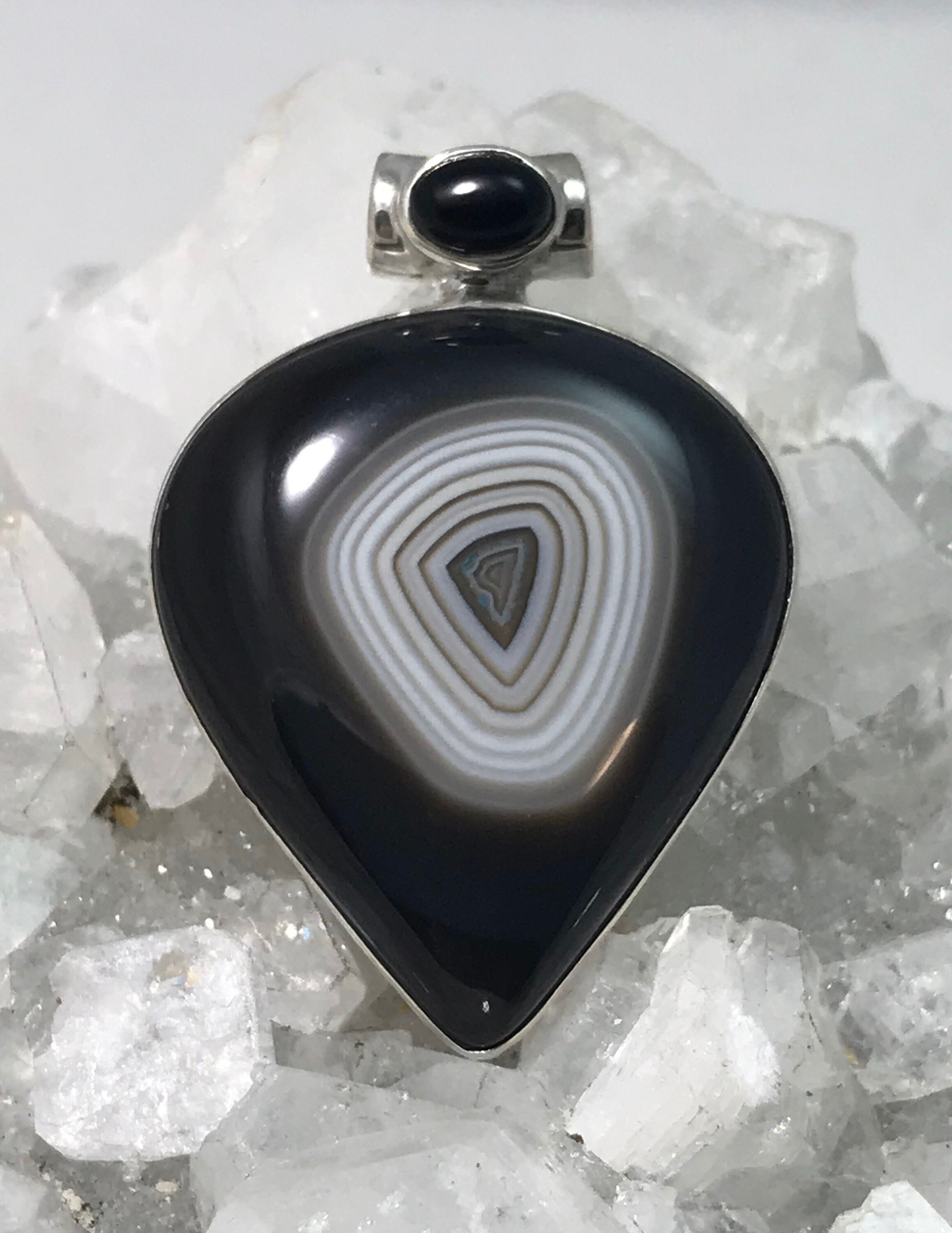 Beautiful Black Banded Onyx Pendant