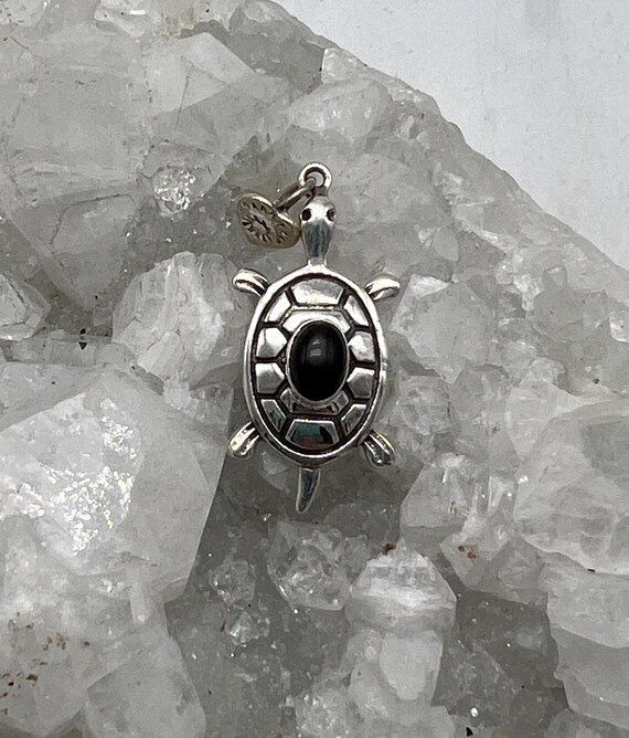 Beautiful Black Onyx Turtle Pendant