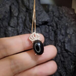 Black Onyx Necklace - Rose Gold Royal Crown Necklace - High Energy Frequency Protective Oval Natural Genuine Black Onyx Pendant #645 Black Onyx Necklace - Rose Gold Royal Crown Necklace - High Energy Frequency Protective Oval Natural Genuine Black Onyx Pendant #645