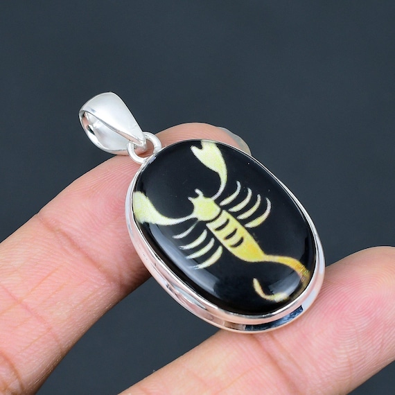 Black Onyx Scorpio Zodiac Pendant: Sterling Silver Astrology Jewelry Black Onyx Scorpio Zodiac Pendant: Sterling Silver Astrology Jewelry