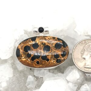Chert Breccia Crystal and Black Onyx Pendant Chert Breccia Crystal and Black Onyx Pendant
