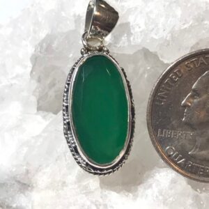 Faceted Green Onyx Pendant-1 1/4" Faceted Green Onyx Pendant-1 1/4"