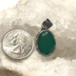 Faceted Green Onyx Pendant Necklace Faceted Green Onyx Pendant Necklace