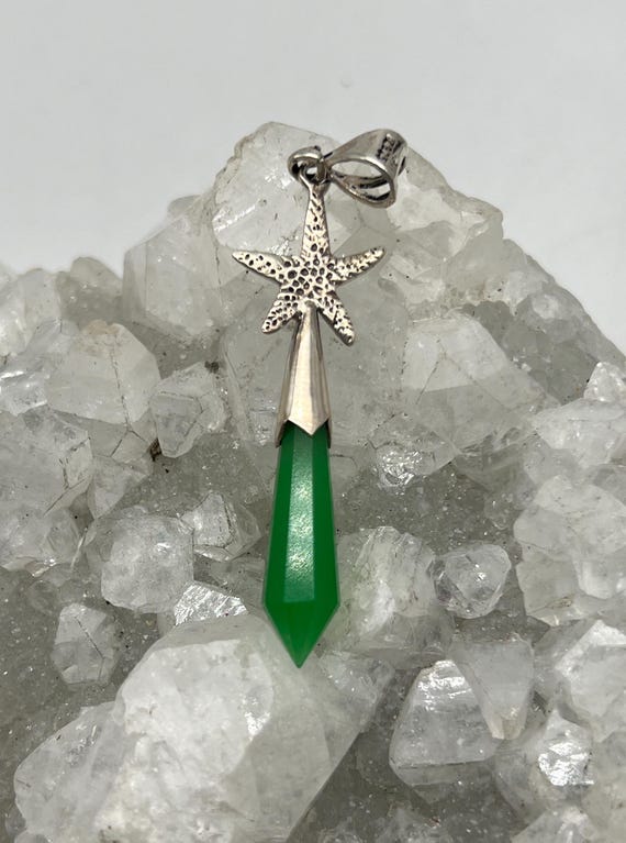 Faceted Green Onyx Star Pendant