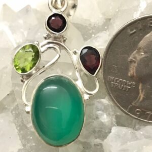 Green Onyx and Crystal Pendant Green Onyx and Crystal Pendant