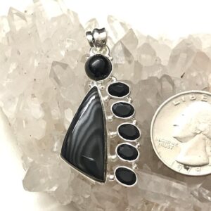 Psilomelane and Black Onyx Pendant Psilomelane and Black Onyx Pendant