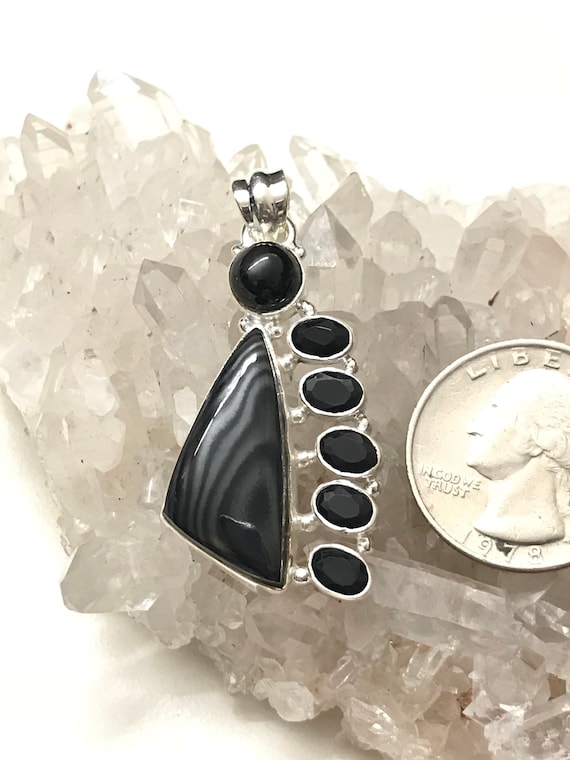 Psilomelane And Black Onyx Pendant Psilomelane And Black Onyx Pendant