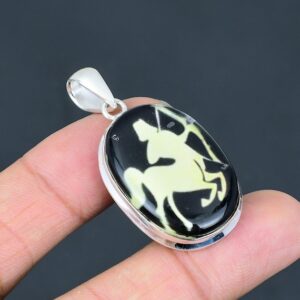 Sagittarius Black Onyx Pendant: 925 Sterling Silver Zodiac Jewelry Sagittarius Black Onyx Pendant: 925 Sterling Silver Zodiac Jewelry