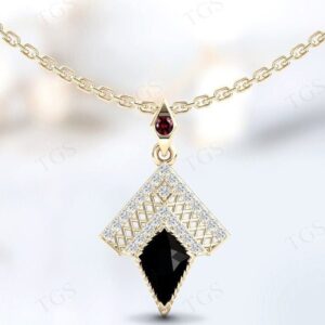 Unique Black Onyx Pendant For Women Kite Shaped Black Gemstone Pendant Vintage Wedding Pendant Art Deco Chevron Style Black Onyx Pendant Unique Black Onyx Pendant For Women Kite Shaped Black Gemstone Pendant Vintage Wedding Pendant Art Deco Chevron Style Black Onyx Pendant