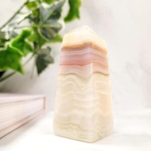 Banded Onyx Crystal Obelisk • Ethically Sourced