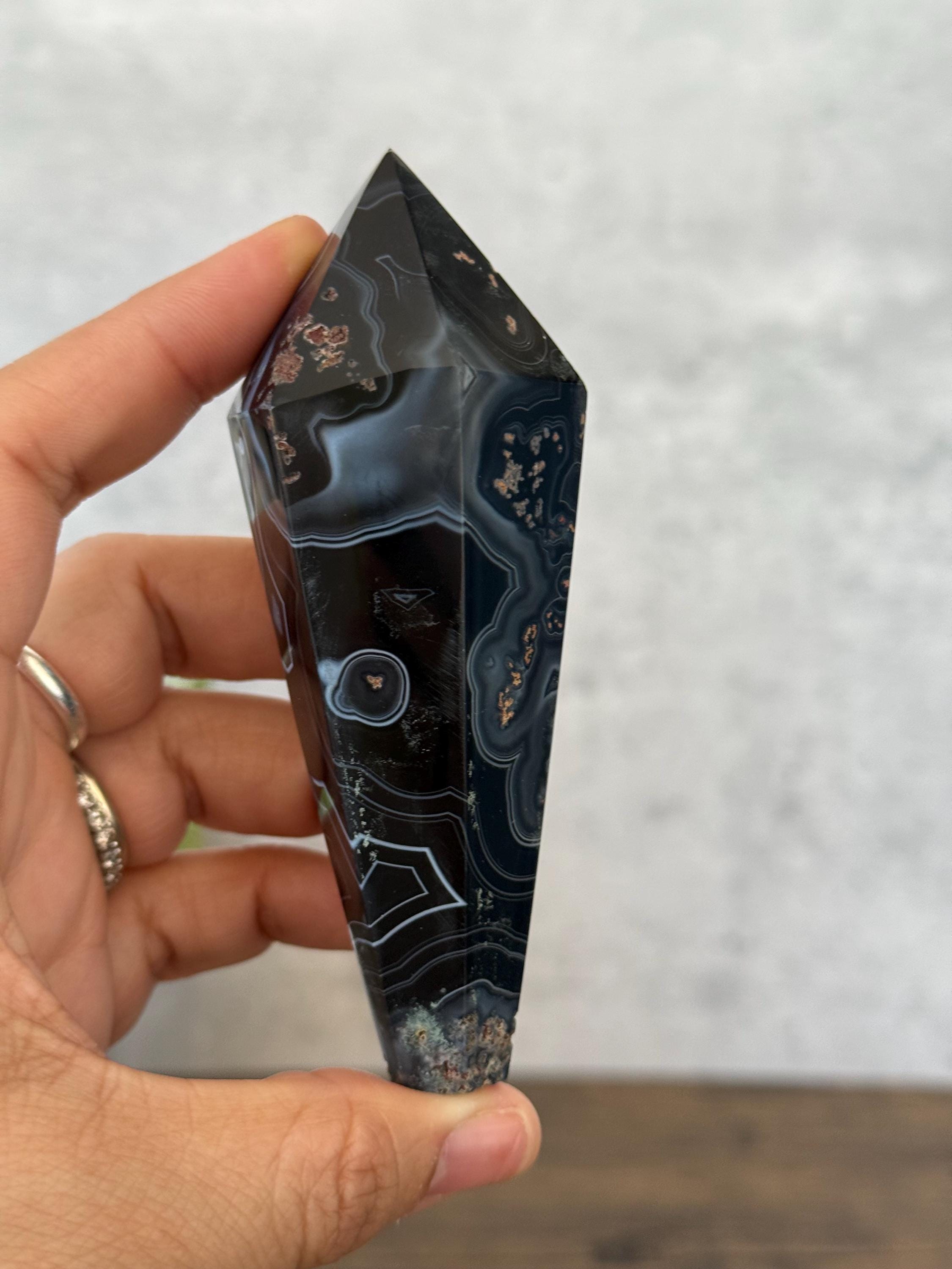 Black Onyx Crystal Wands – Grounding & Protection Tools