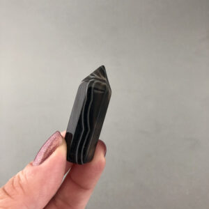 Black Onyx Crystal Small Point For Grounding, Empath Protection, Mercury Retrograde, Strength, Metaphysical Crystal Point, Root Chakra Stone
