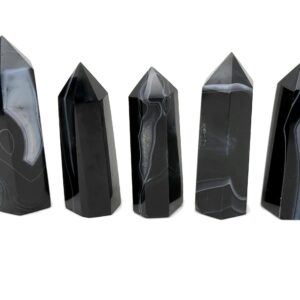 Black Onyx Obelisk Tower Stone - Gemstone Tower - Tower Crystal - Meditation Gemstone - Crystal Gifts - Home Crystal Decor - TW1109
