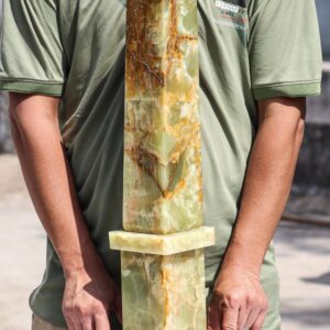 Large Green Pampas Onyx Obelisk: Spiritual Decor (25 Inches) Large Green Pampas Onyx Obelisk: Spiritual Decor (25 Inches)