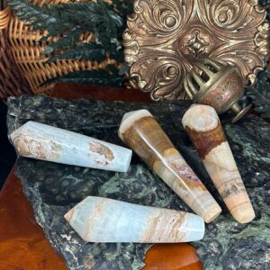 Pointed Cylindrical Wand - Brown Onyx or Caribbean Calcite - Choose Your Wand!