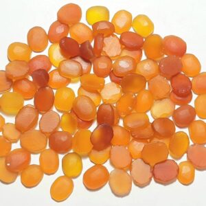 Unpolished Orange Onyx Rough Stone Mix: Round, Pear, Oval (6-16mm)