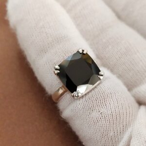 Black Onyx Ring, 925 Sterling Silver Ring, Faceted Black Onyx Ring, Black Onyx Silver Ring, Cushion Cut Black Onyx Ring, Onyx Hand Made Ring Black Onyx Ring, 925 Sterling Silver Ring, Faceted Black Onyx Ring, Black Onyx Silver Ring, Cushion Cut Black Onyx Ring, Onyx Hand Made Ring