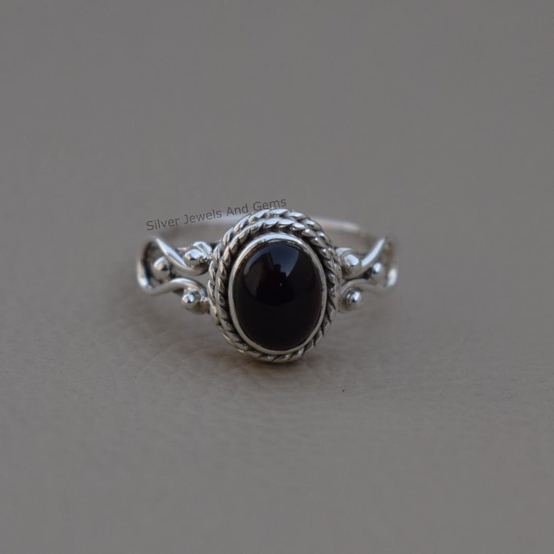 Natural Black Onyx Ring, Handmade 925 Sterling Silver Ring, Onyx Designer Ring, Gift For Her, December Birthstone