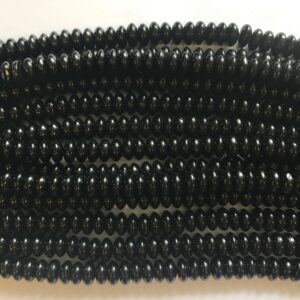 onyx  10x5mm rondelle  Gemstone Beads - 15.5 inch strand