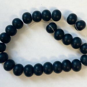 Onyx 10x8mm Matte Rondelle Gemstone Beads--8"