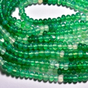 13 inches,Super Quality Natural Green Onyx Smooth Rondelles,Size is 4mm #46