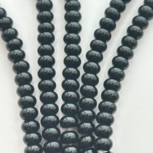4x6mm Rondelle Black Onyx Gemstone Beads. 15” Strand Of Black Rondelle Beads, About 100 Per Strand.