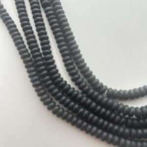 4x6mm Rondelle Matte Black Onyx Gemstone Beads. 15” Strand Of Matte Black Rondelle Beads, About 100 Per Strand.