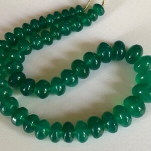 6-11mm Green Onyx Plain Rondlles, Natural Green Onyx Plain Button Rondelle Beads, Green Onyx For Jewelry (25Pcs To 50Pcs Options) - ANG25