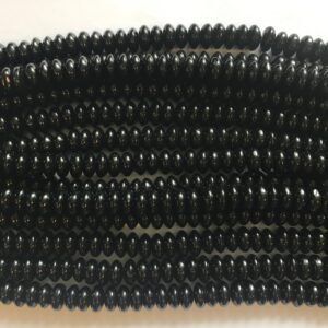 onyx  6x3mm 8x4mm 10x5mm rondelle  Gemstone Beads - 15 inch strand
