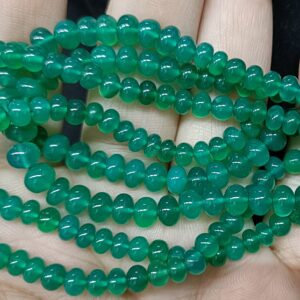 8 Inch Strands, Green Onyx Smooth Rondelles Shape Beads, 5-5.5mm Size,