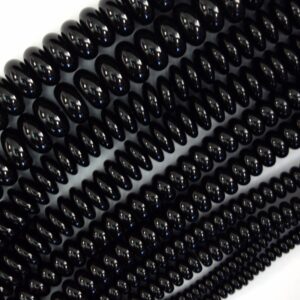 Aa Black Onyx Rondelle Button Beads Gemstone 15" Strand 4mm 6mm 8mm 10mm 12mm Aa Black Onyx Rondelle Button Beads Gemstone 15" Strand 4mm 6mm 8mm 10mm 12mm