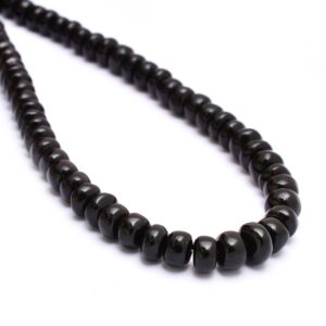 Aaa+ Black Onyx 5mm-7mm Smooth Rondelle Beads | 14inch Strand | Natural Black Onyx Semi Precious Gemstone Loose Beads For Jewelry Making