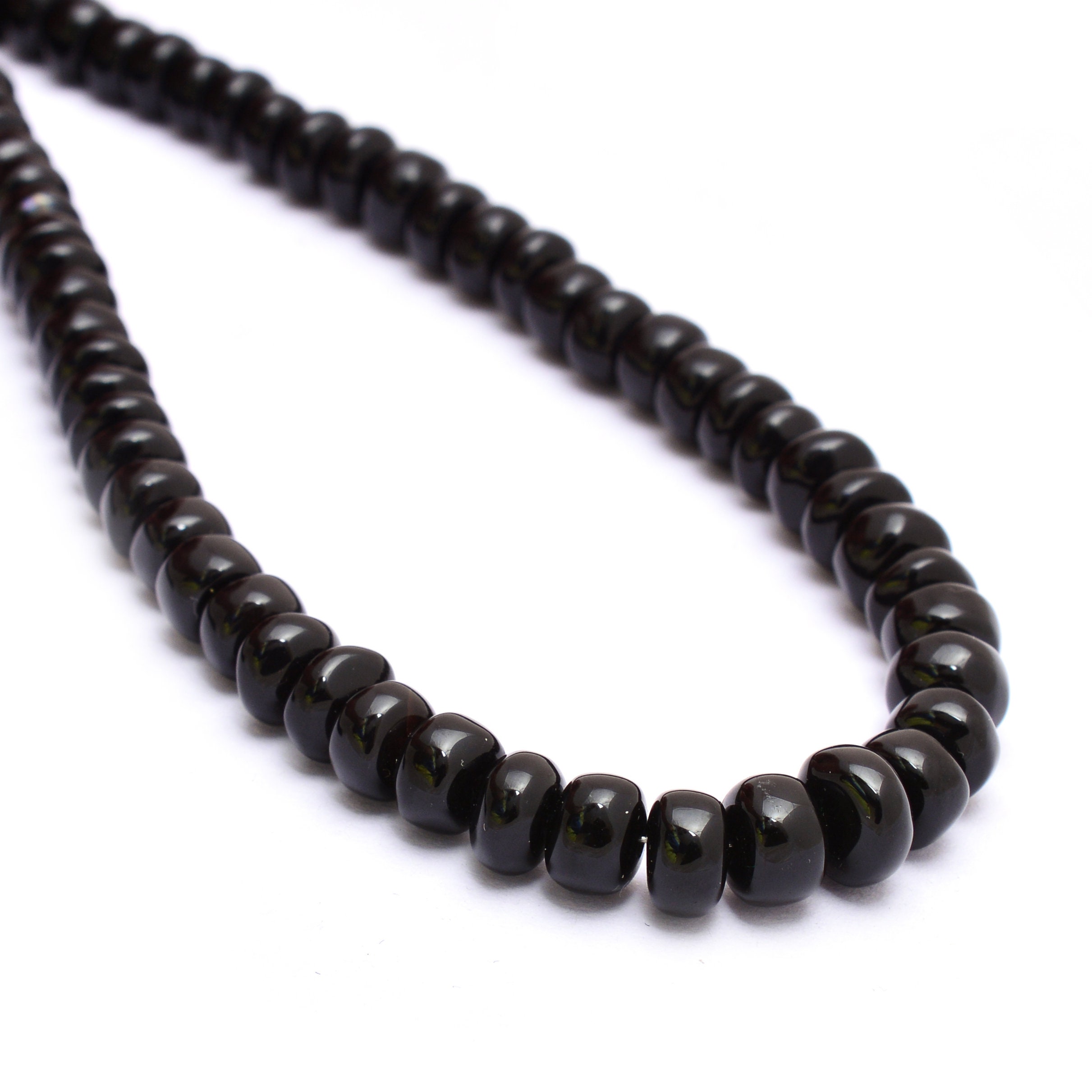 Aaa+ Black Onyx 5mm-7mm Smooth Rondelle Beads | 14inch Strand | Natural Black Onyx Semi Precious Gemstone Loose Beads For Jewelry Making Aaa+ Black Onyx 5mm-7mm Smooth Rondelle Beads | 14inch Strand | Natural Black Onyx Semi Precious Gemstone Loose Beads For Jewelry Making