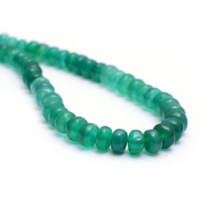 Aaa+ Green Onyx 6mm-7mm Smooth Rondelle Beads | 16" Strand | Natural Multi Green Onyx Semi Precious Gemstone Loose Beads For Jewelry Making