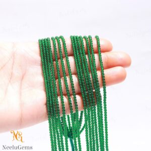 Aaa+ Green Onyx Smooth Beads,2.2-2.3 Mm Green Onyx Tiny Rondelle Beads,13"gemstone Beads For Handmade Jewelry