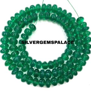 Aaa+ Natural Green Onyx Smooth Rondelle Beads 7mm Onyx Rondelle Beads Polished Onyx Beads Green Onyx Gemstone Beads Green Onyx Strand 18”