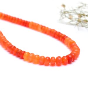 Aaa+ Red Onyx 5mm-7mm Smooth Rondelle Beads | 16inch Strand | Natural Multi Red Onyx Semi Precious Gemstone Loose Beads For Jewelry Making