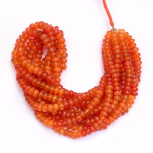 Aaa+ Red Onyx 5mm-7mm Smooth Rondelle Beads | 16inch Strand | Natural Red Onyx Shaded Semi Precious Gemstone Loose Beads For Jewelry Making