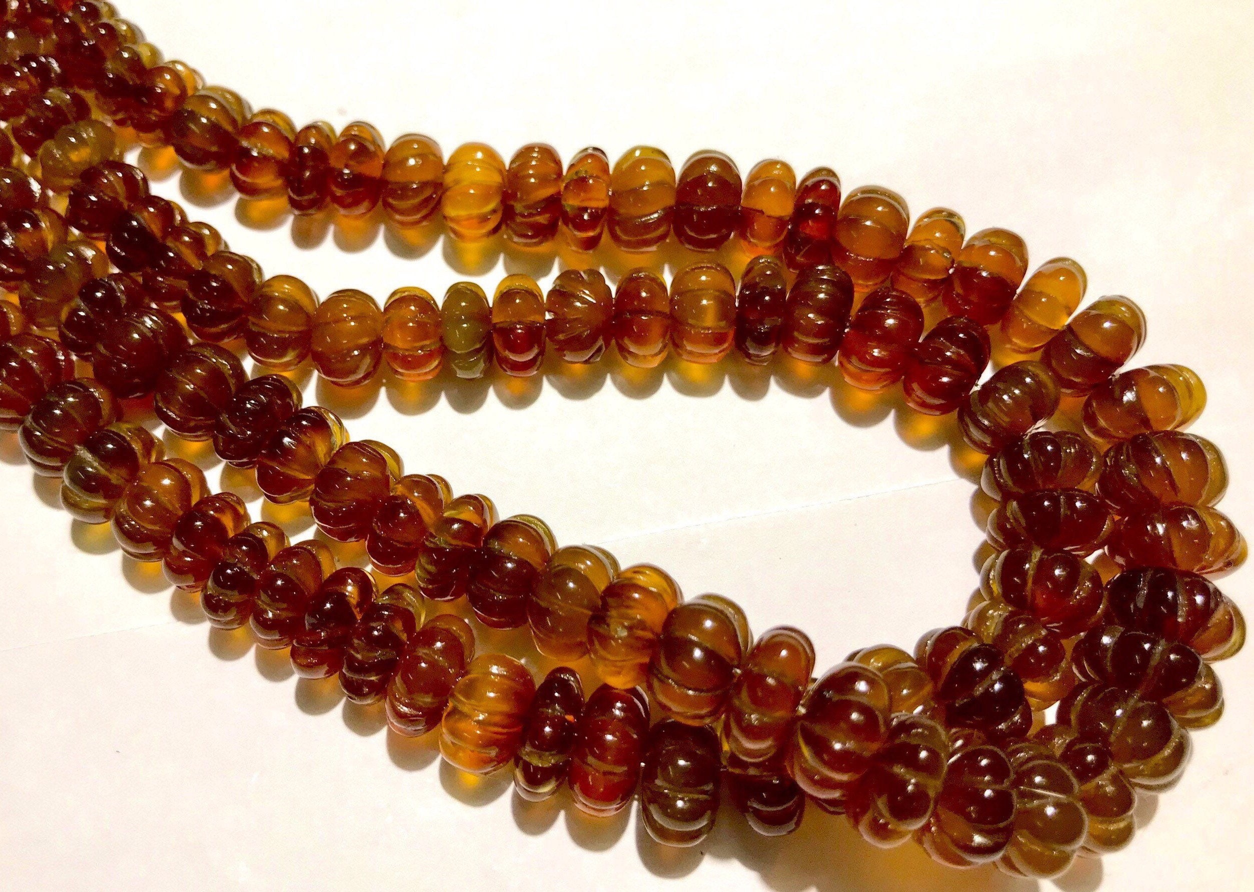Beautiful~dark Yellow-brown Onyx Carved Rondelle Beads Yellow Onyx Carved Melon Beads Brown Onyx Pumpkin Shape Beads Yellow Onyx Gems Beads