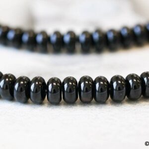 Black Onyx 10mm / 8mm Rondelle Beads 16" Strand Dyed