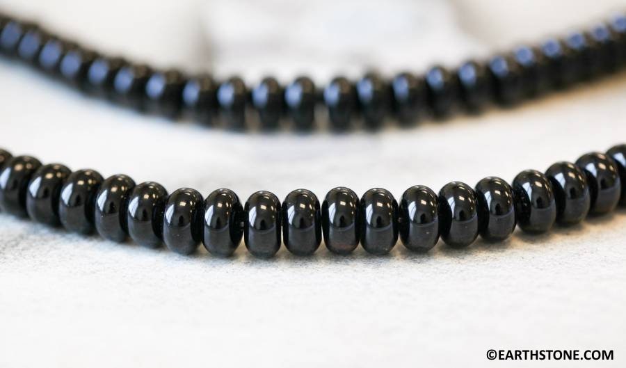 Black Onyx 10mm / 8mm Rondelle Beads 16" Strand Dyed Black Onyx 10mm / 8mm Rondelle Beads 16" Strand Dyed