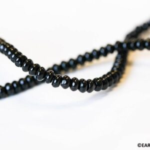 Black Onyx 4mm / 6mm Rondelle Beads 15.5" Strand Dyed