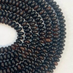 Black Onyx 8x5mm Rondelle Gemstone Bead--15.5 inch strand