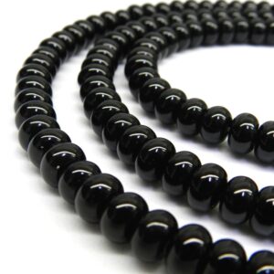 Black Onyx Beads, Rondelle Beads, 6mm Beads, 8mm Beads, Black Onyx, Onyx Beads, Black Beads, Black Gemstone, Spacer Beads, Gemstone Beads