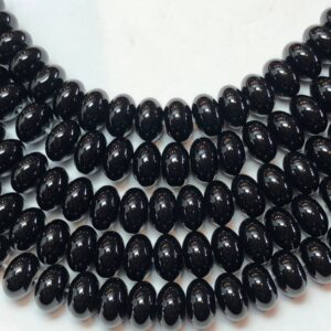 Black Onyx Gemstone Beads. 5x8mm Rondelle Beads On 15 Inch Strand. Full Strand Of Aaa Grade Beads, About 78 Beads Per Strand.