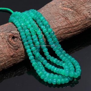 Green Onyx Carved Melon Smooth Rondelle Shape Gemstone Beads,15 Inches, 6x9 Mm, Top Quality Onyx Smooth Rondelle Bead, Onyx Hand Carved Bead