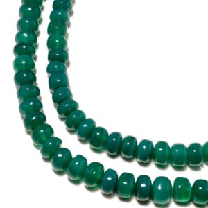 Green Onyx Smooth Rondelle Beads, 10-11mm/11-12mm Natural Green Onyx Rondelle Gemstone Beads, 8 Inch Strand, Gds2187